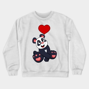 Panda with Heart Crewneck Sweatshirt